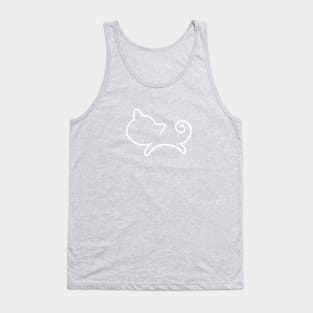 Cat by One Line (white) Tank Top